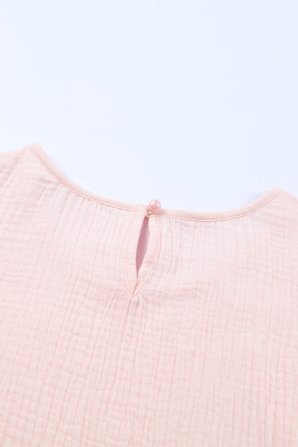 *APP EXCLUSIVE* Textured Flutter Sleeve Keyhole Blouse