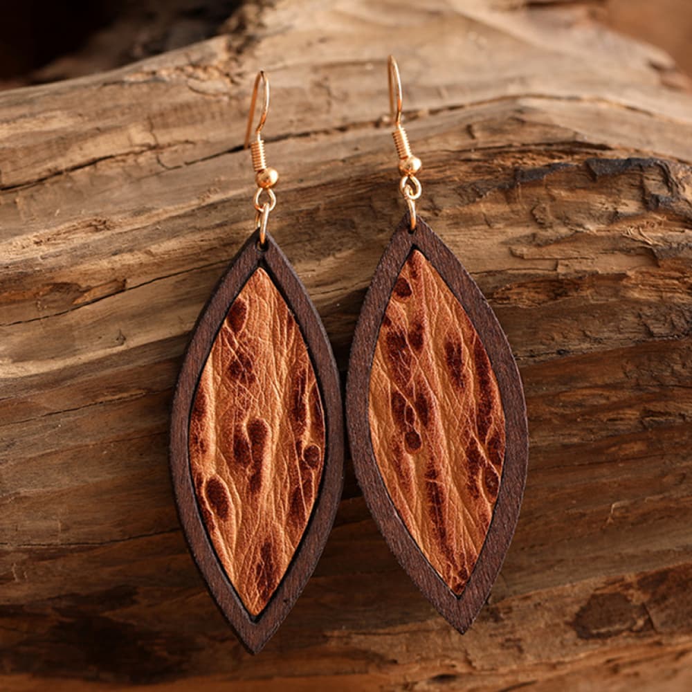 *APP EXCLUSIVE* Turquoise Wooden Dangle Earrings