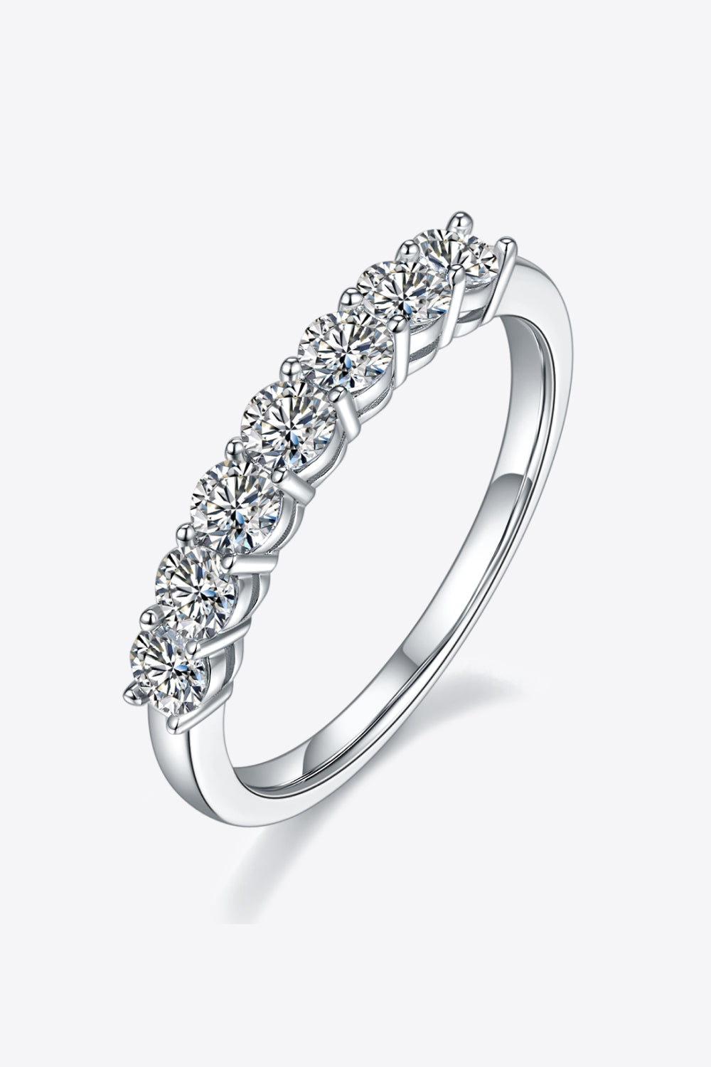 *APP EXCLUSIVE* Moissanite Platinum-Plated Half-Eternity Ring