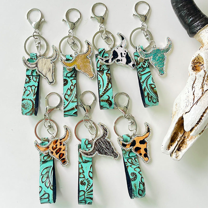 *APP EXCLUSIVE* Rhinestone Bull Keychain