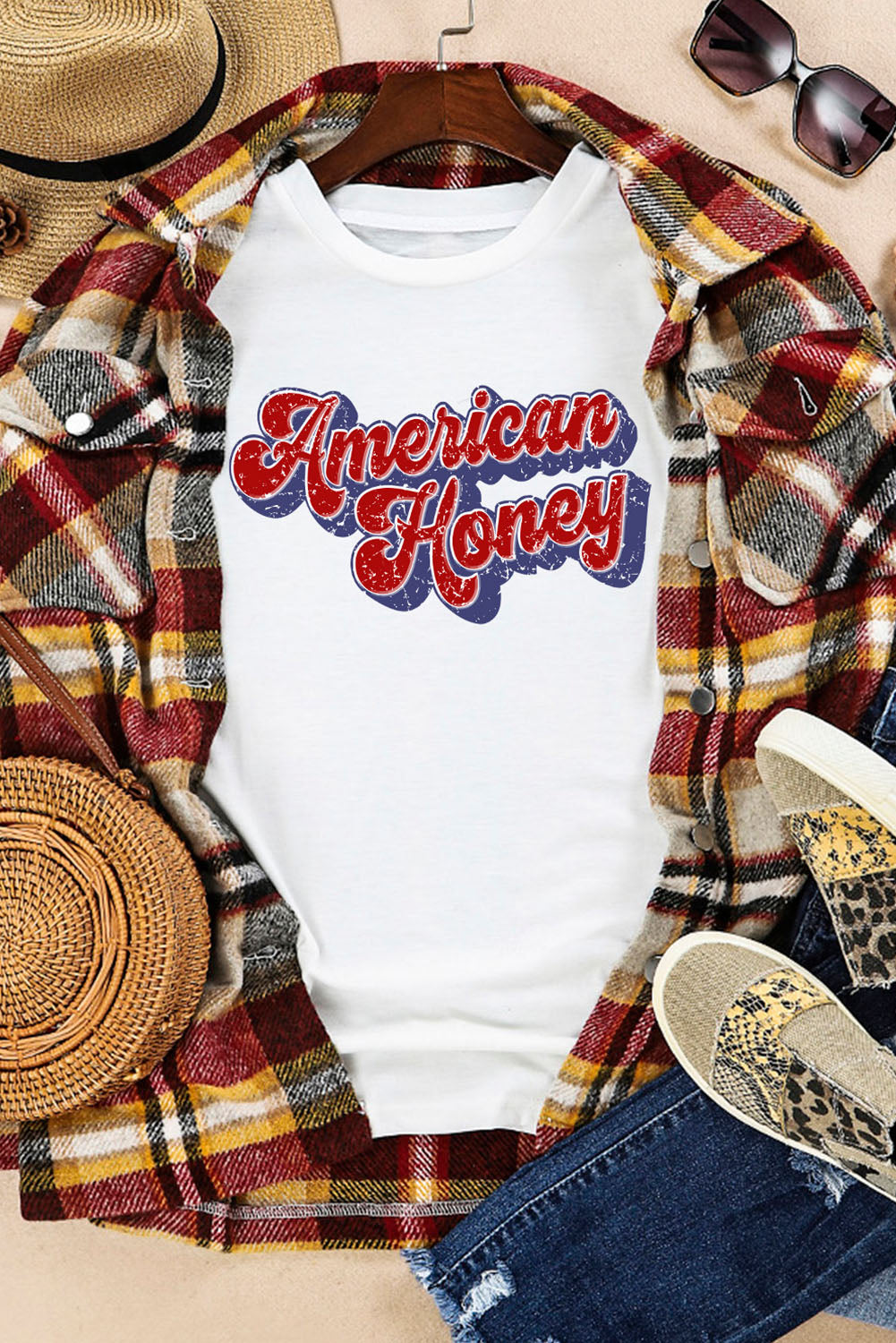 *APP EXCLUSIVE* American Honey Cuffed Tee