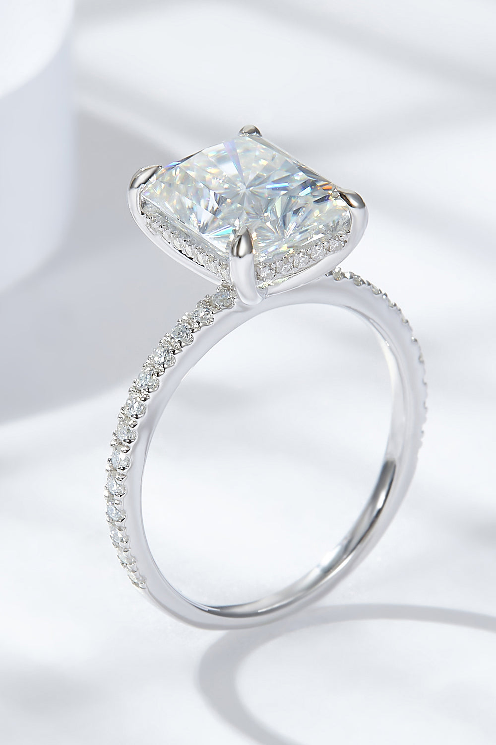 *APP EXCLUSIVE* 4 Carat Moissanite 4-Prong Side Stone Ring