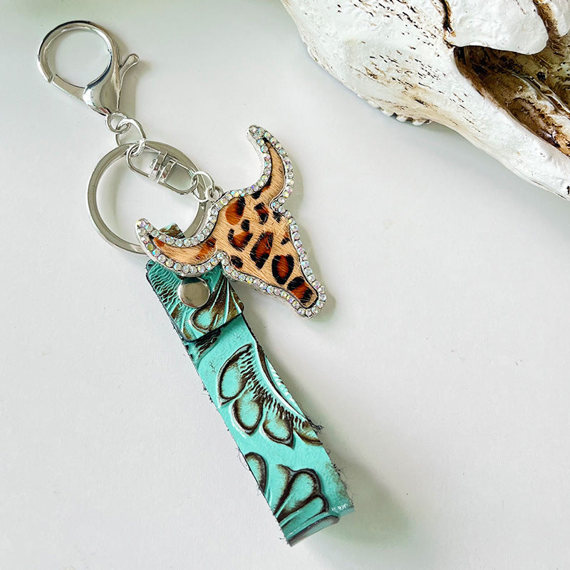 *APP EXCLUSIVE* Rhinestone Bull Keychain