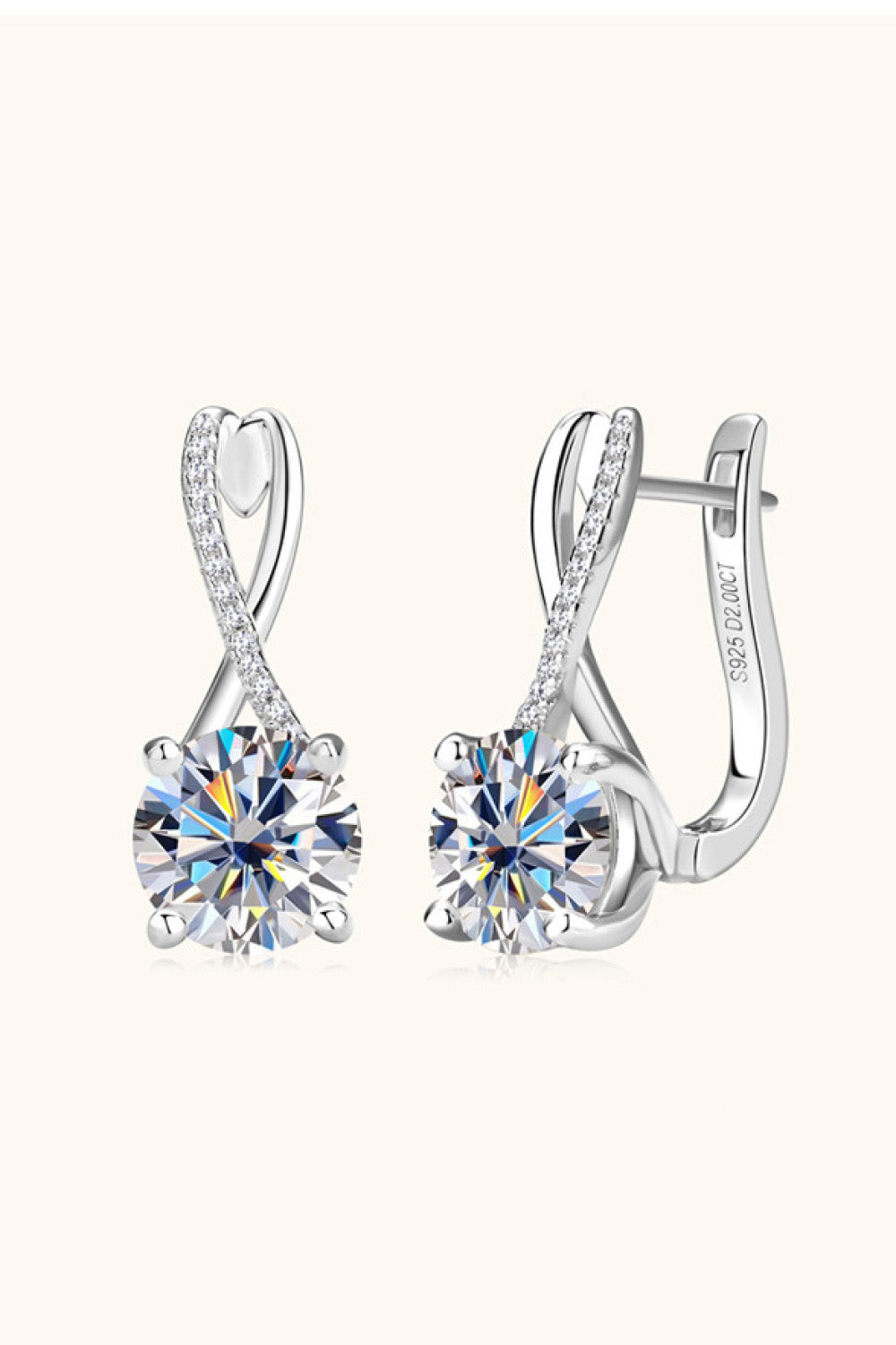 * APP EXCLUSIVE* 4 Carat Moissanite 925 Sterling Silver Earrings