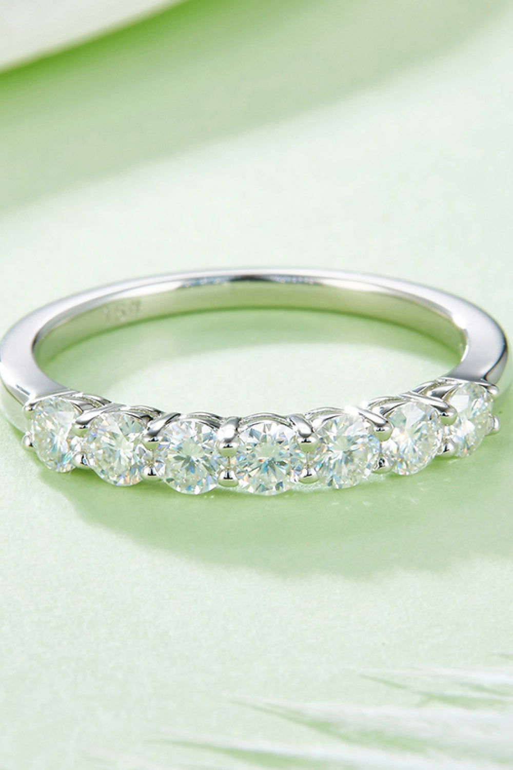 *APP EXCLUSIVE* Moissanite Platinum-Plated Half-Eternity Ring