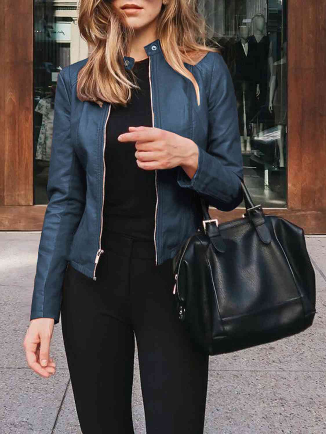*APP EXCLUSIVE* Mock Neck Zip Up Jacket
