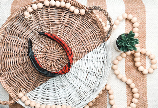 Plaid Faux Leather Headband