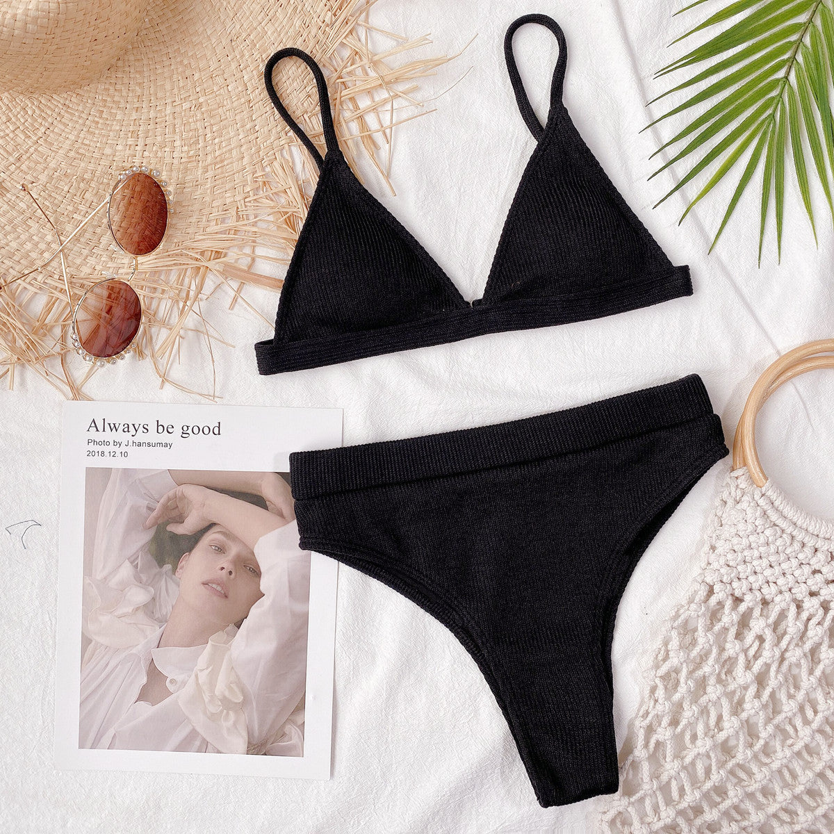 *APP EXCLUSIVE* Spaghetti Strap Ribbed Bikini