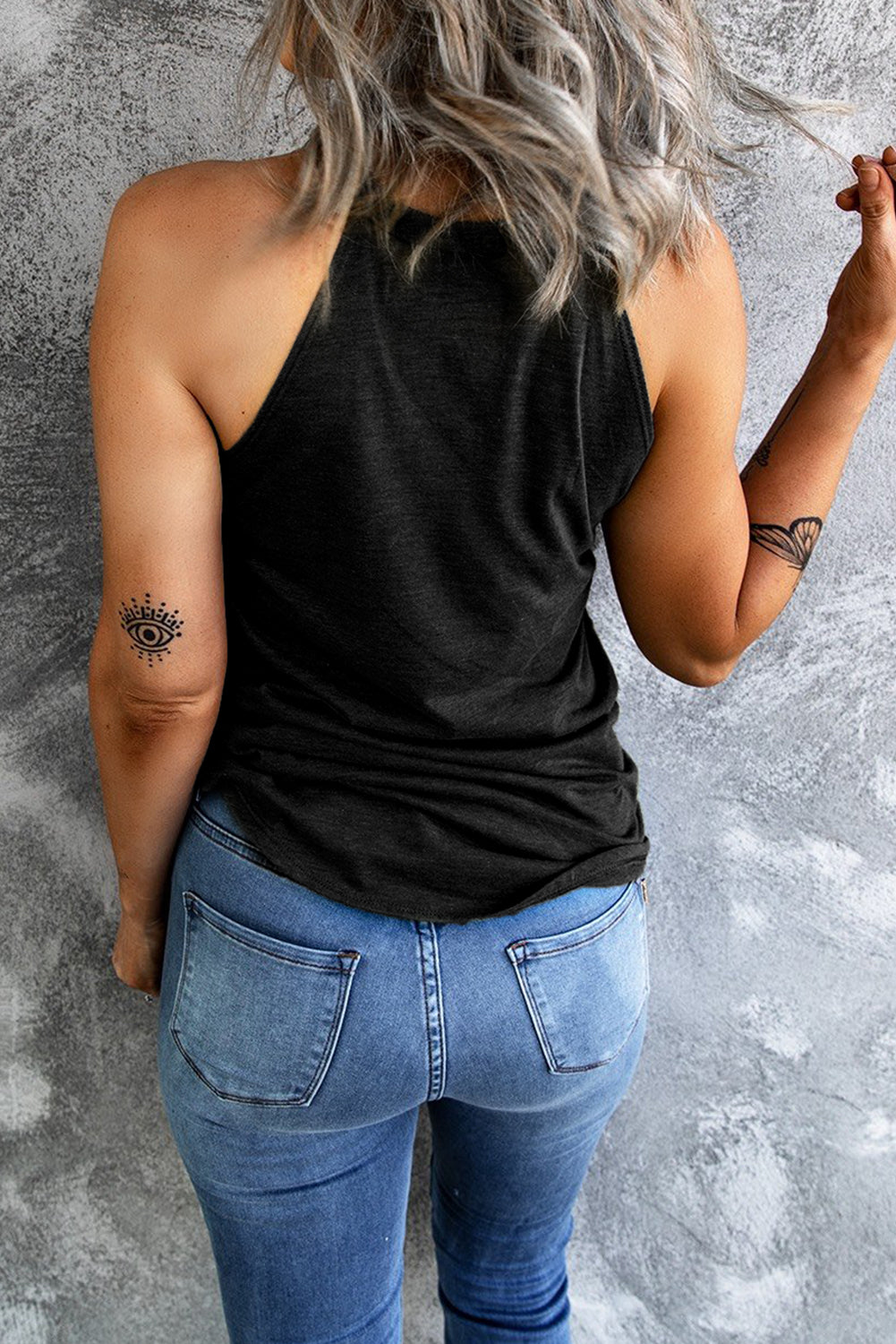 *App Exclusive* Curved Hem Grecian Tank Top