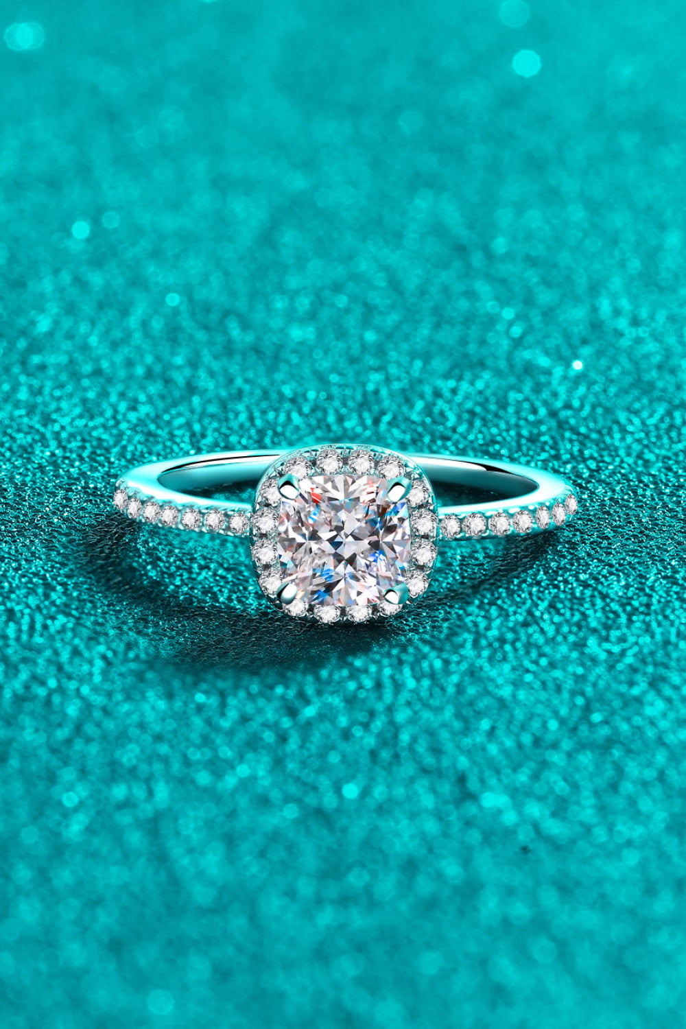 *APP EXCLUSIVE* 1 Carat Moissanite 925 Sterling Silver Halo Ring