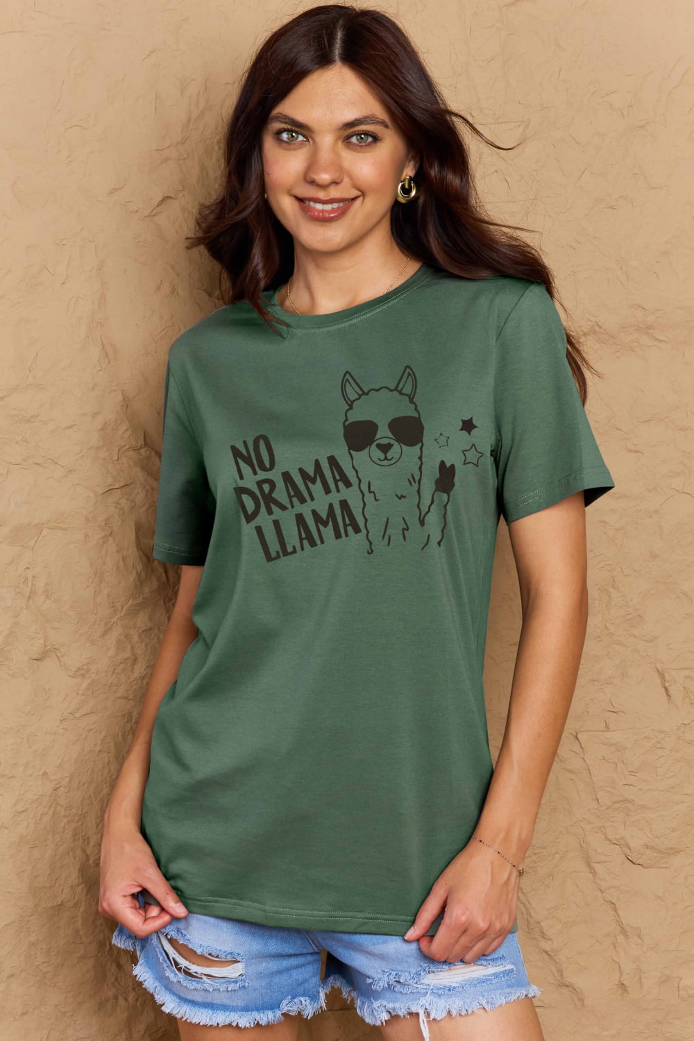 *APP EXCLUSIVE* NO DRAMA LLAMA Graphic Cotton Tee