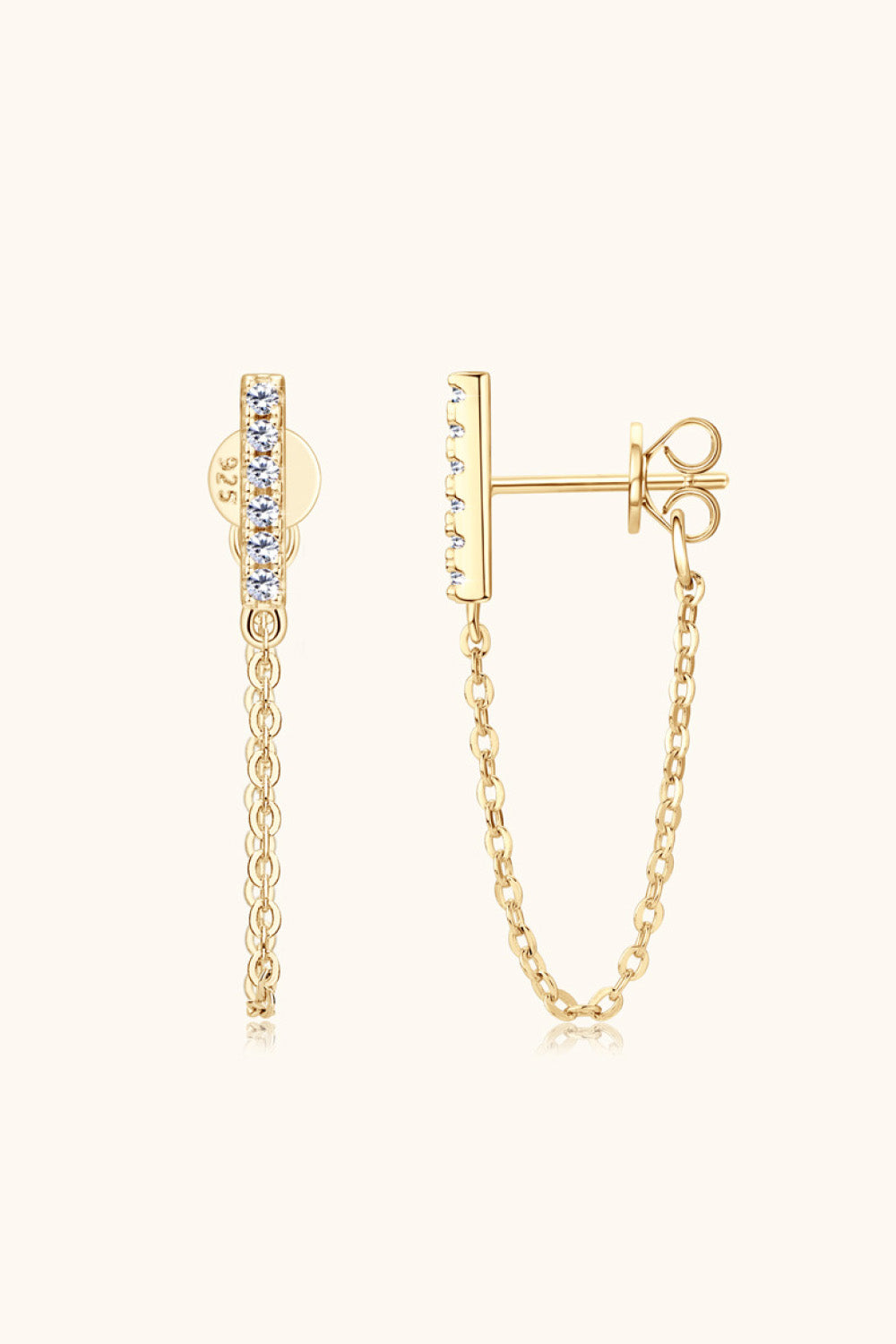 *APP EXCLUSIVE* Moissanite 925 Sterling Silver Connected Earrings