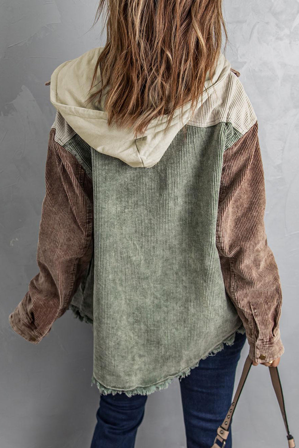 *App Exclusive* Snap Front Hooded Corduroy Shacket