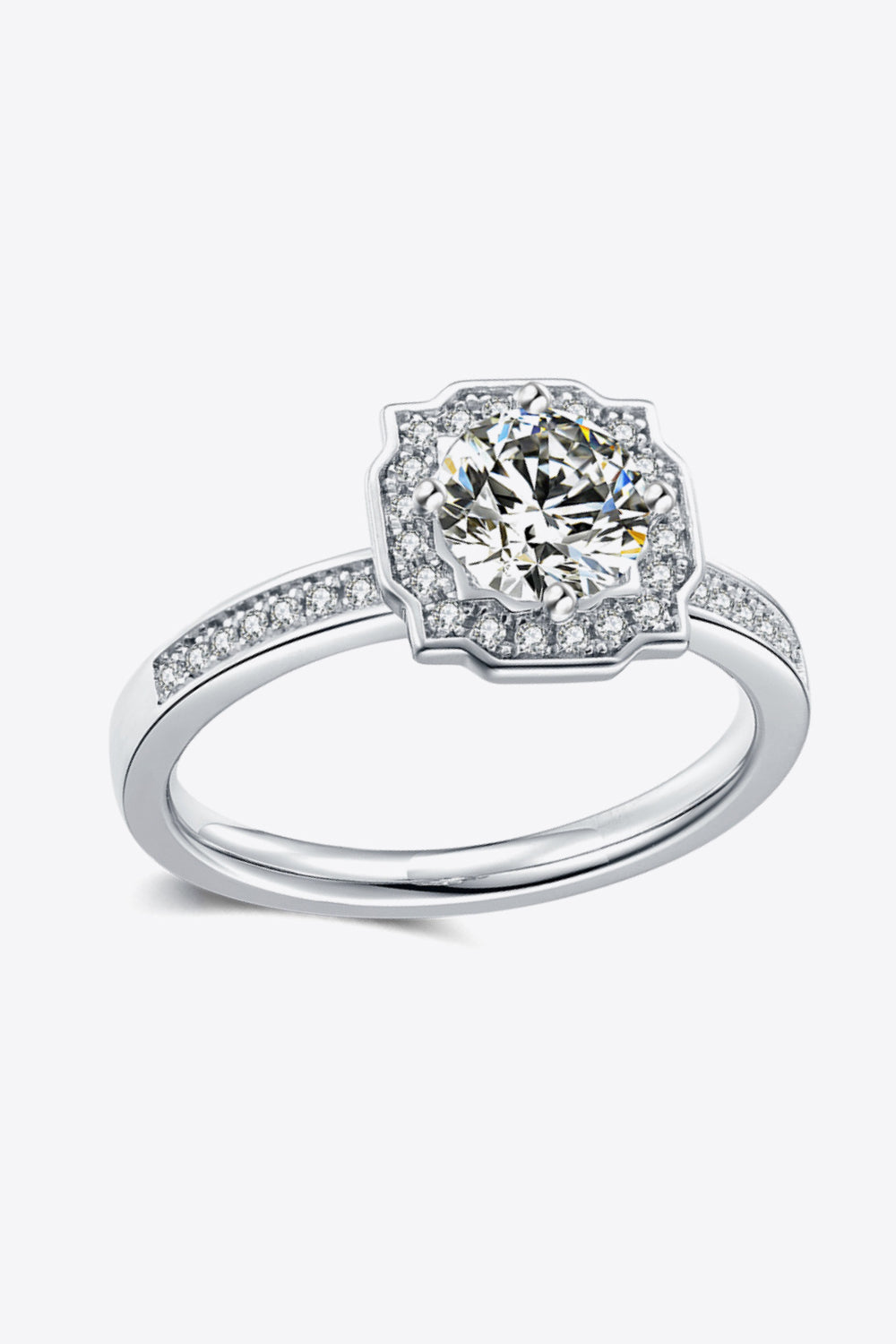 *APP EXCLUSIVE* 1 Carat Moissanite Platinum-Plated Ring