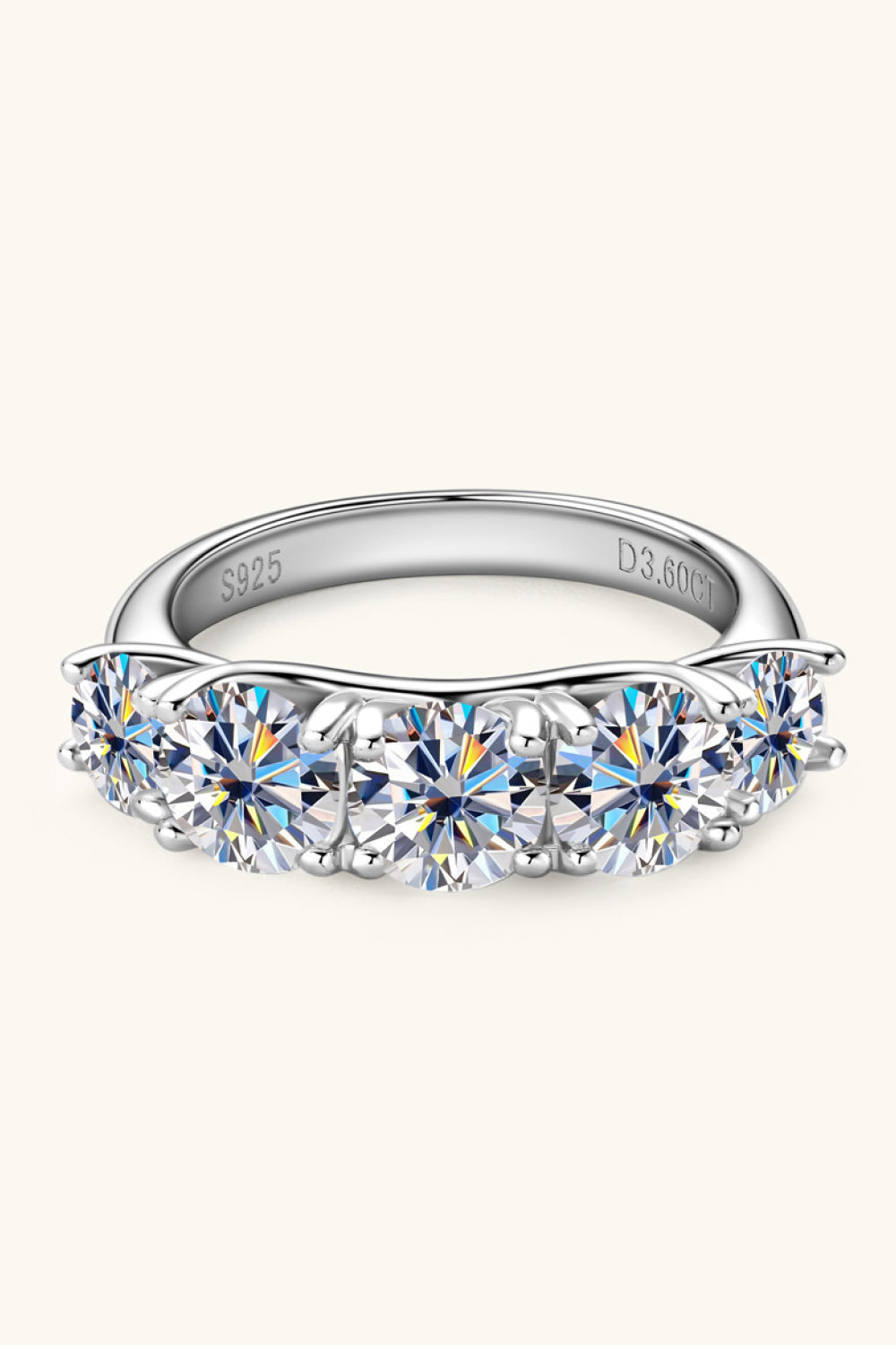 * APP EXCLUSIVE* 1 Carat Moissanite 925 Sterling Silver Half-Eternity Ring