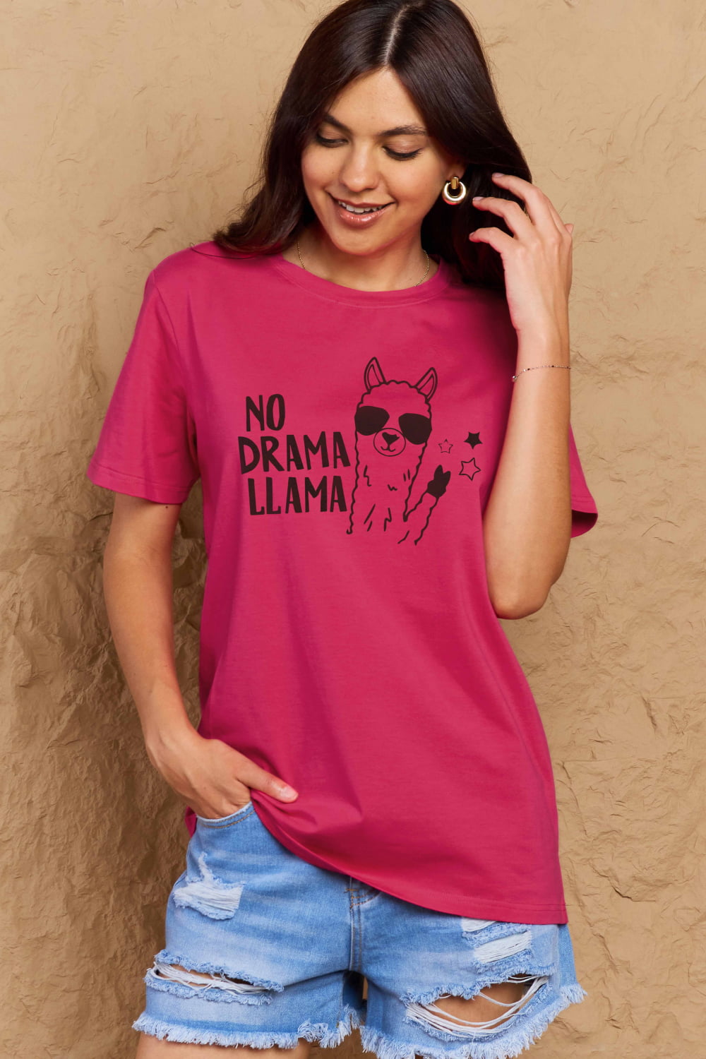 *APP EXCLUSIVE* NO DRAMA LLAMA Graphic Cotton Tee
