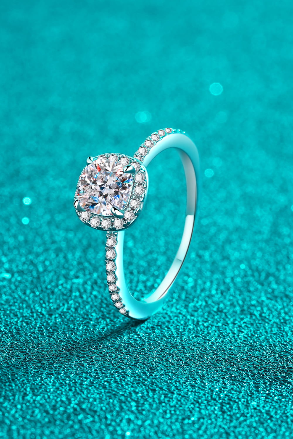 *APP EXCLUSIVE* 1 Carat Moissanite 925 Sterling Silver Halo Ring