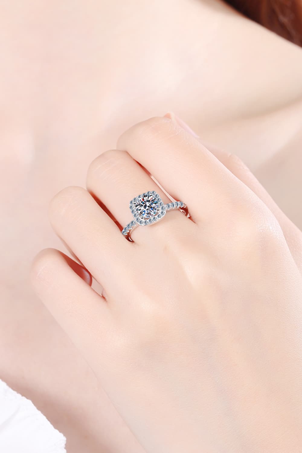 *APP EXCLUSIVE* 2 Carat Moissanite Square Halo Ring