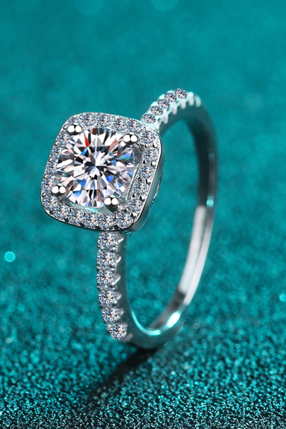 *APP EXCLUSIVE* 2 Carat Moissanite Square Halo Ring