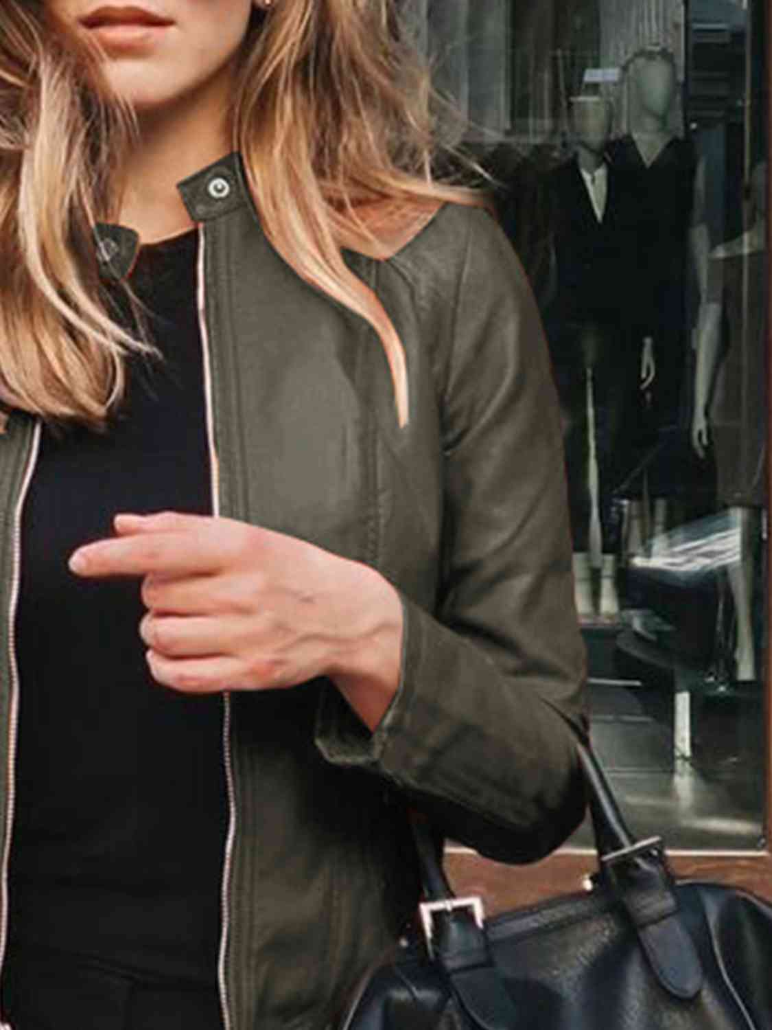 *APP EXCLUSIVE* Mock Neck Zip Up Jacket