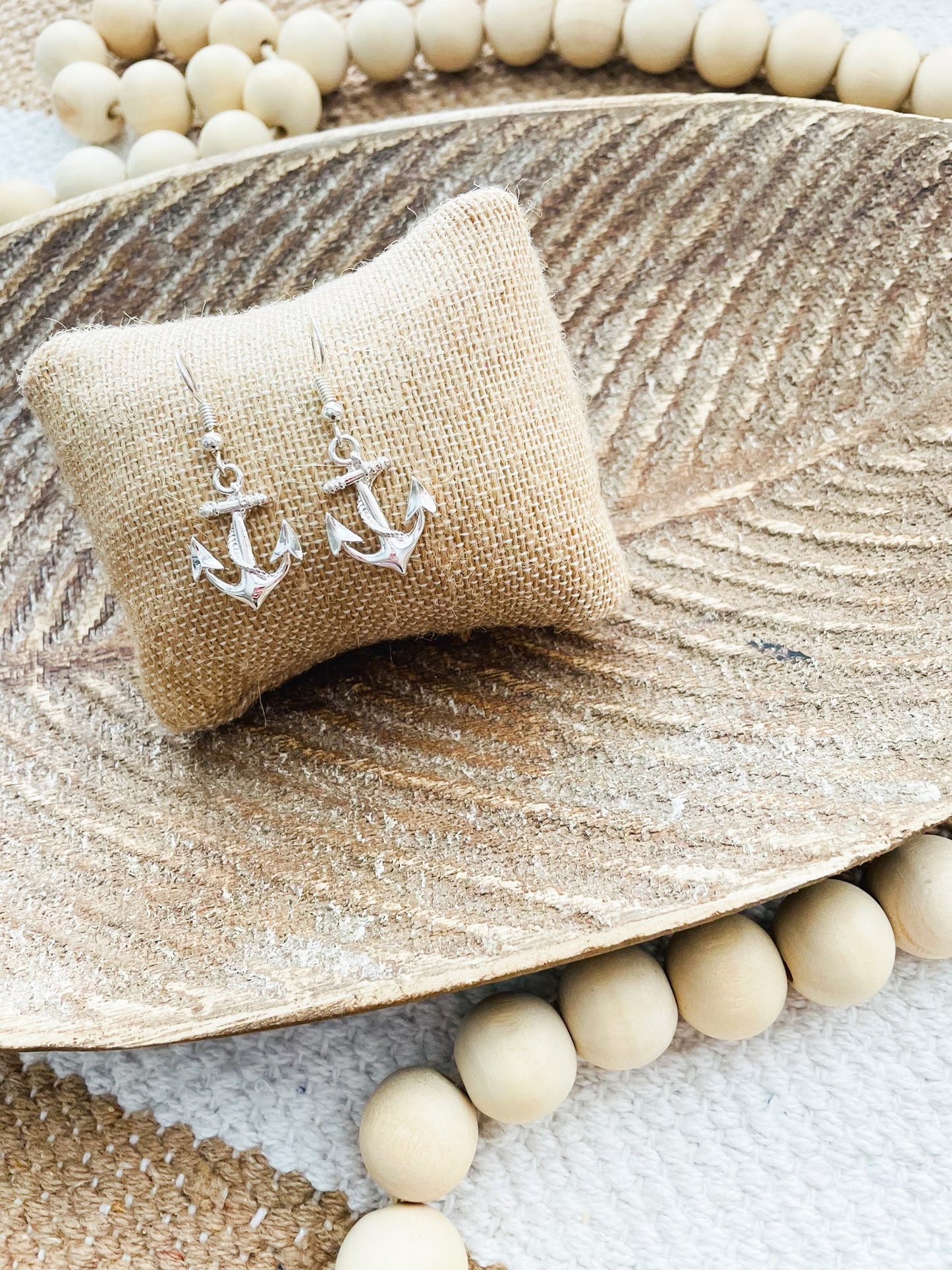Silver Anchor Earrings