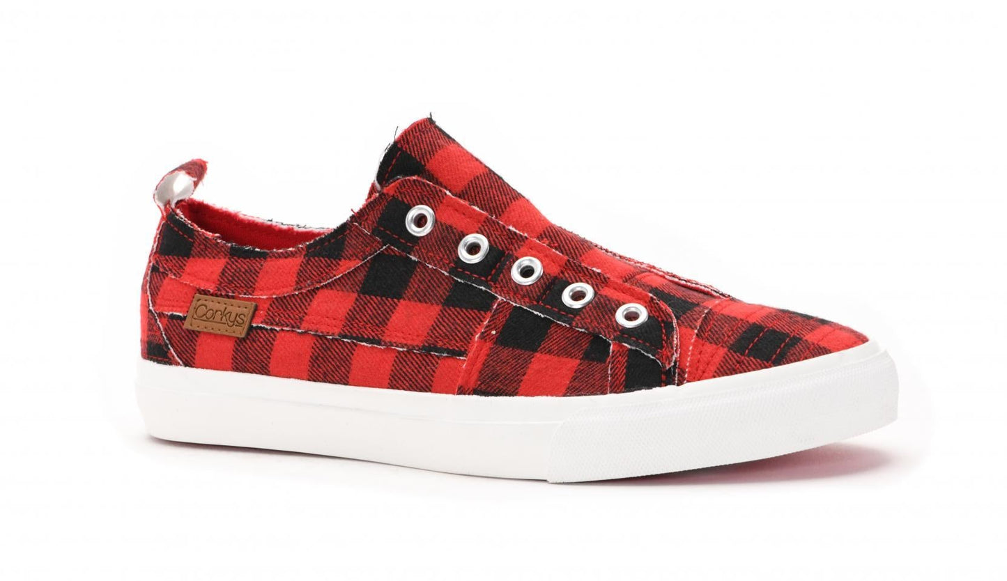 Red Buffalo Plaid Slip on Shoe