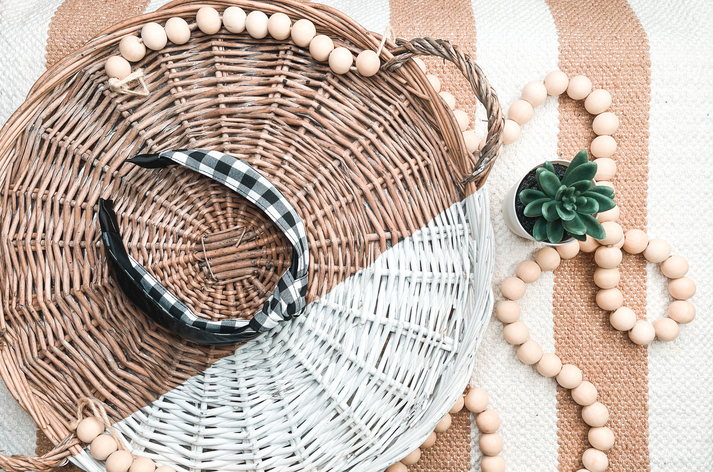 Plaid Faux Leather Headband