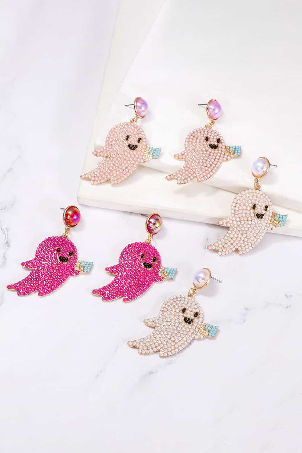 *APP EXCLUSIVE* Ghost Shape Synthetic Pearl Dangle Earrings