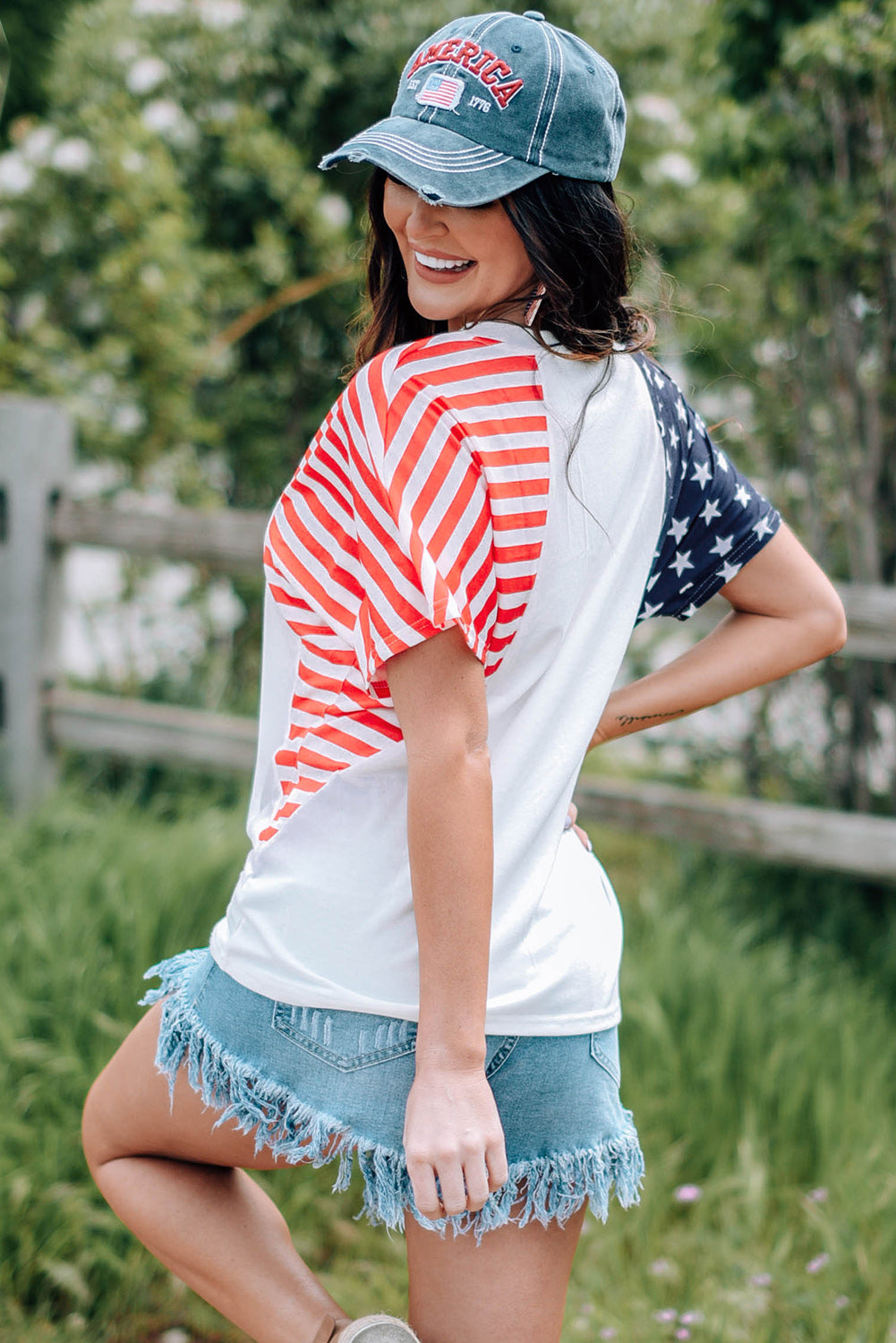 *APP EXCLUSIVE* USA Flag Vneck Tee