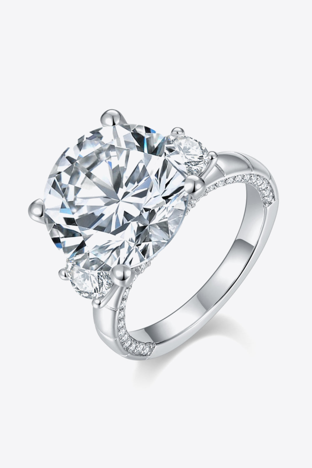 *APP EXCLUSIVE* 8.6 Carat Moissanite Platinum-Plated Ring
