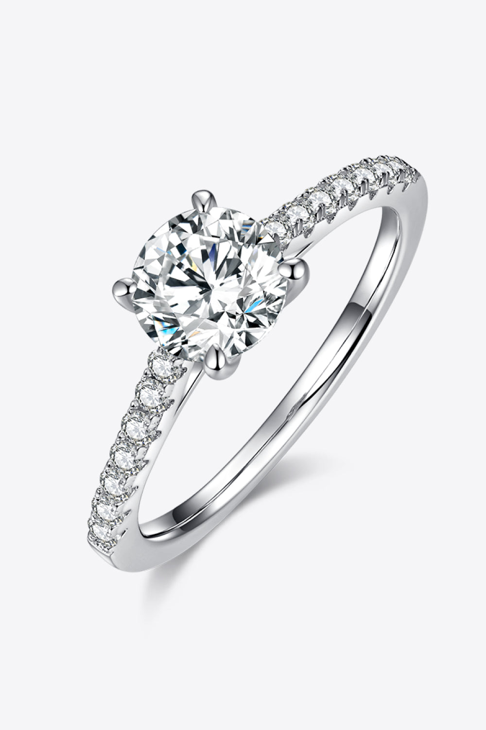 *APP EXCLUSIVE* 1 Carat Moissanite 925 Sterling Silver Side Stone Ring