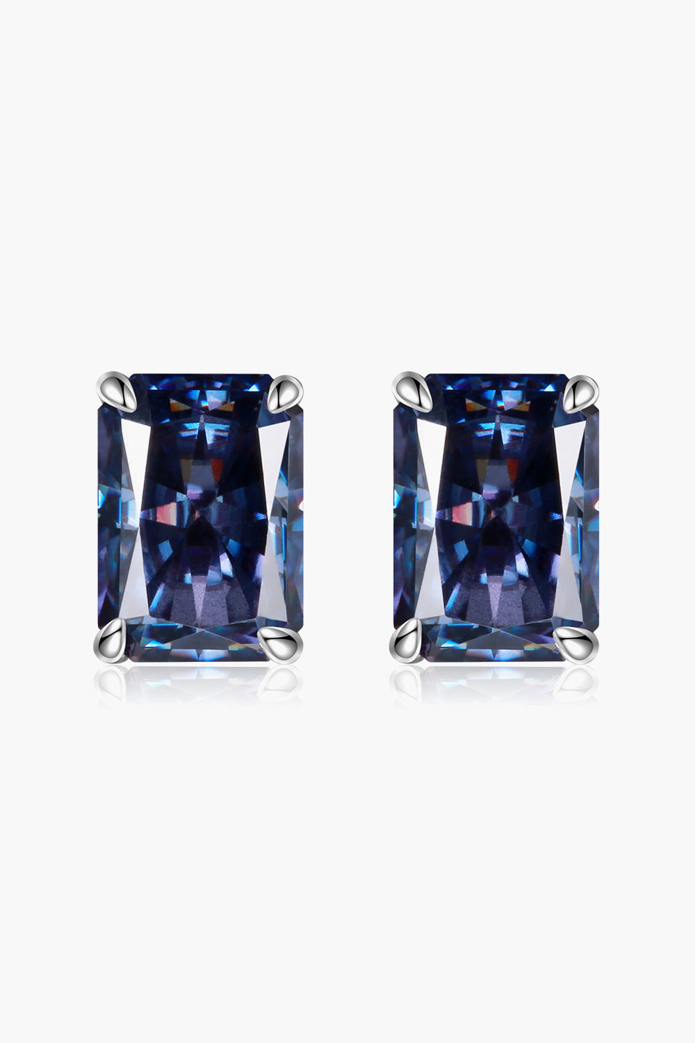 *APP EXCLUSIVE* 2 Carat Rectangle Moissanite 4-Prong Stud Earrings