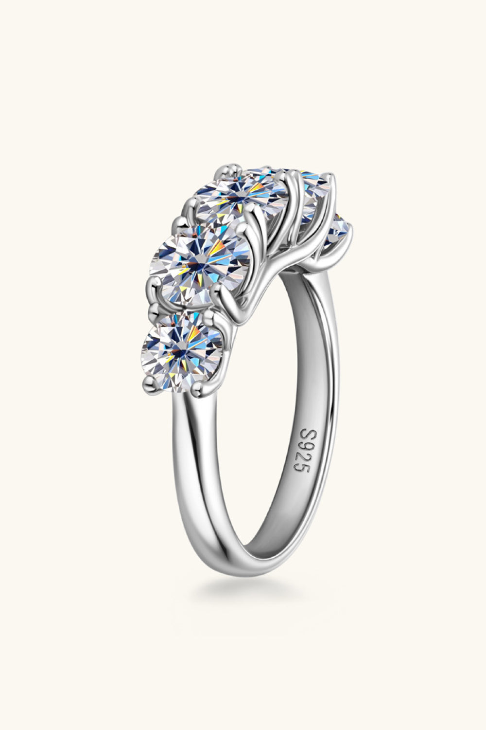 * APP EXCLUSIVE* 1 Carat Moissanite 925 Sterling Silver Half-Eternity Ring