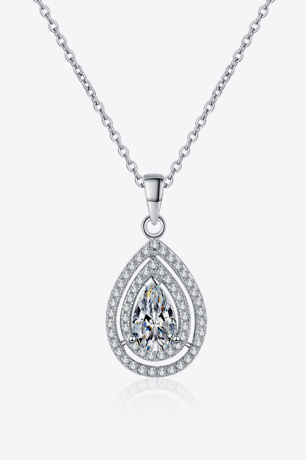 *APP EXCLUSIVE* 1 Carat Moissanite Teardrop Pendant Necklace