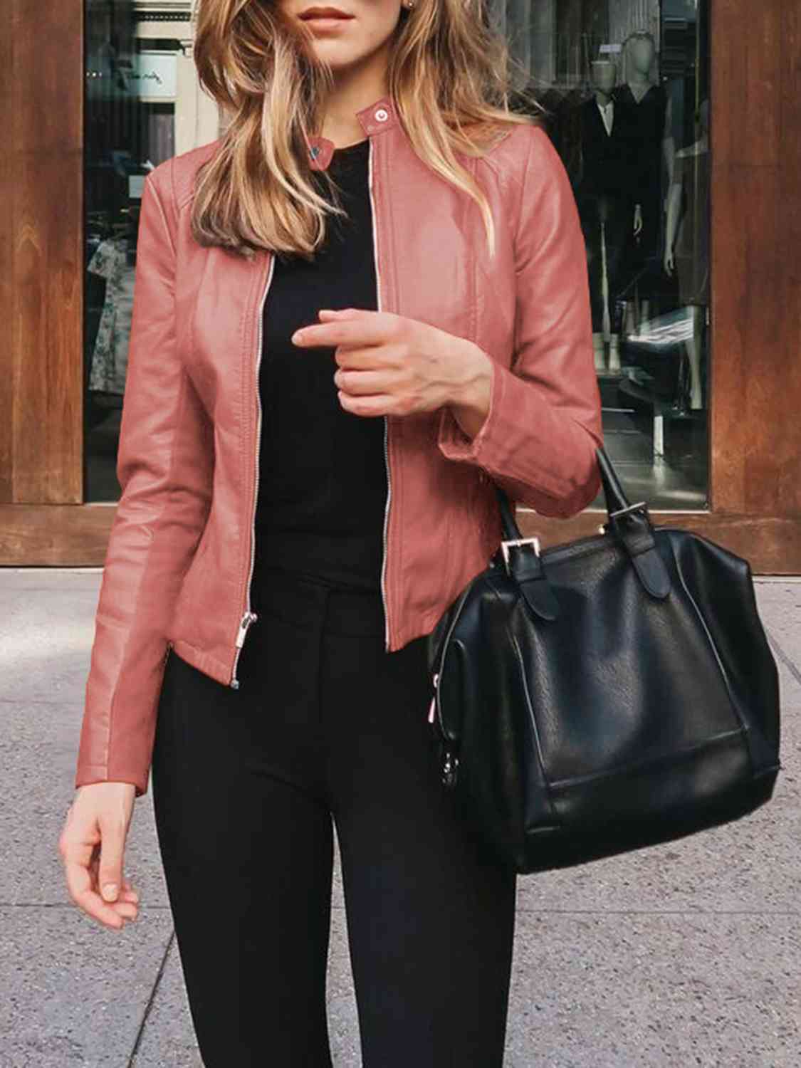 *APP EXCLUSIVE* Mock Neck Zip Up Jacket