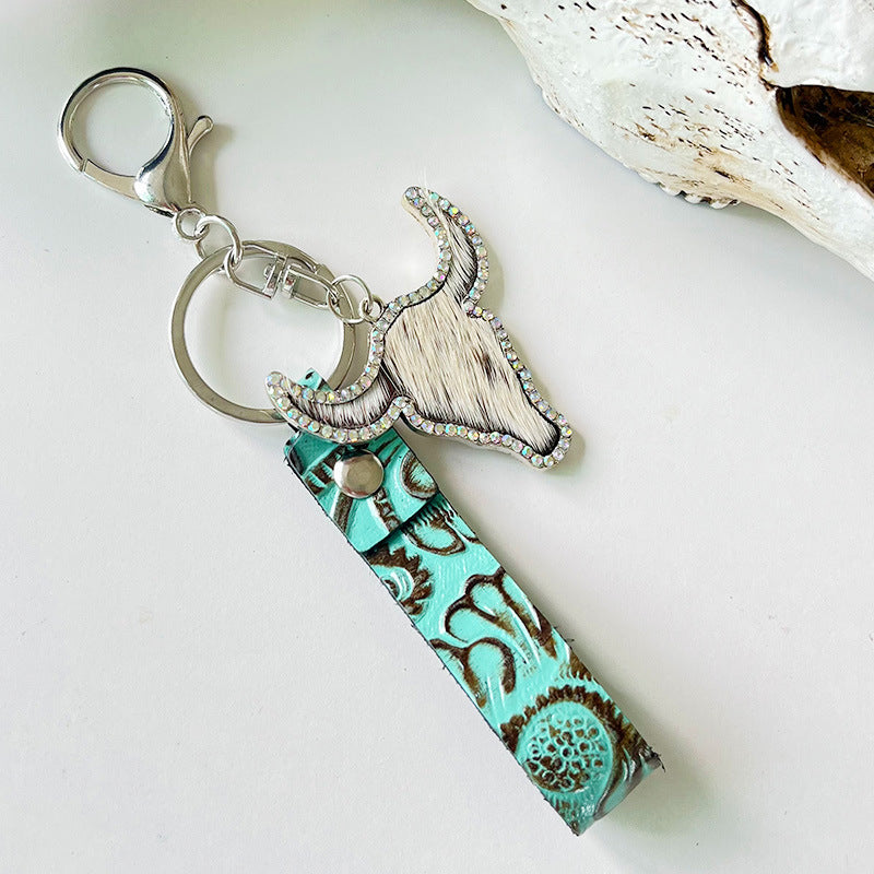 *APP EXCLUSIVE* Rhinestone Bull Keychain