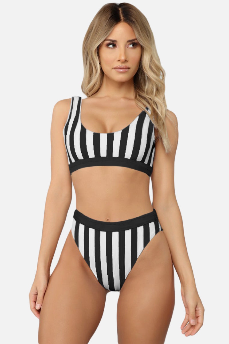 *APP EXCLUSIVE* Striped Tank High Waist Bikini