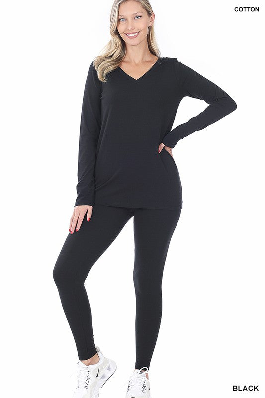 Vneck Top and Leggings Lounge Pajama Set