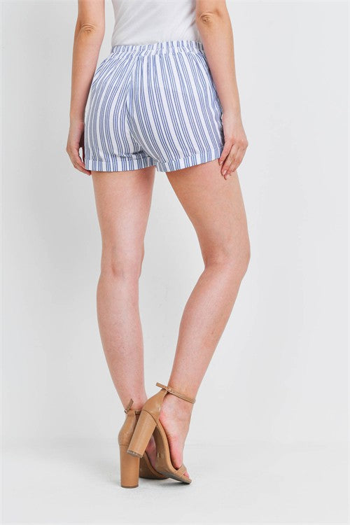 Blue Pinstripe Shorts