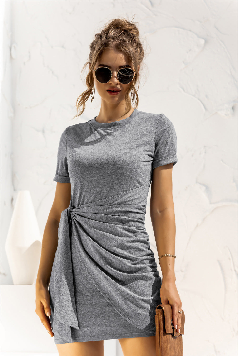 *APP EXCLUSIVE* Cuffed Sleeve Side Tie Dress