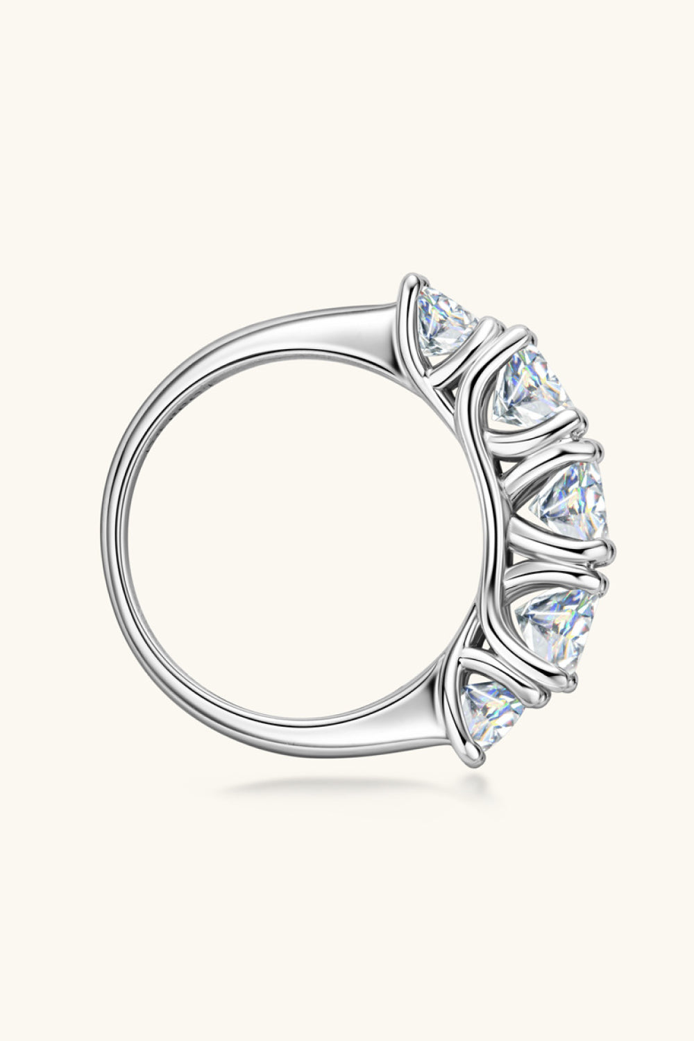 * APP EXCLUSIVE* 1 Carat Moissanite 925 Sterling Silver Half-Eternity Ring