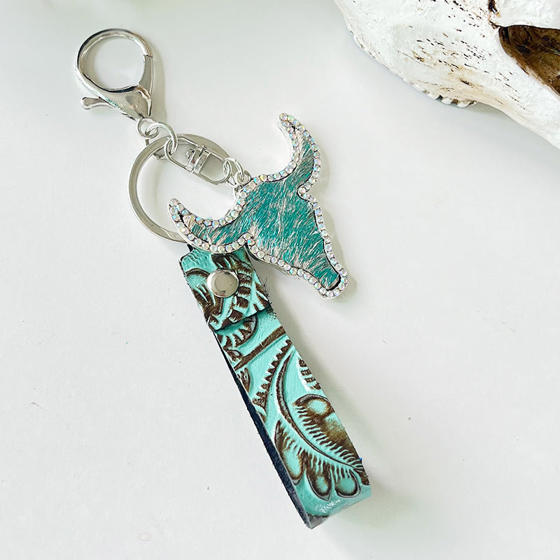 *APP EXCLUSIVE* Rhinestone Bull Keychain