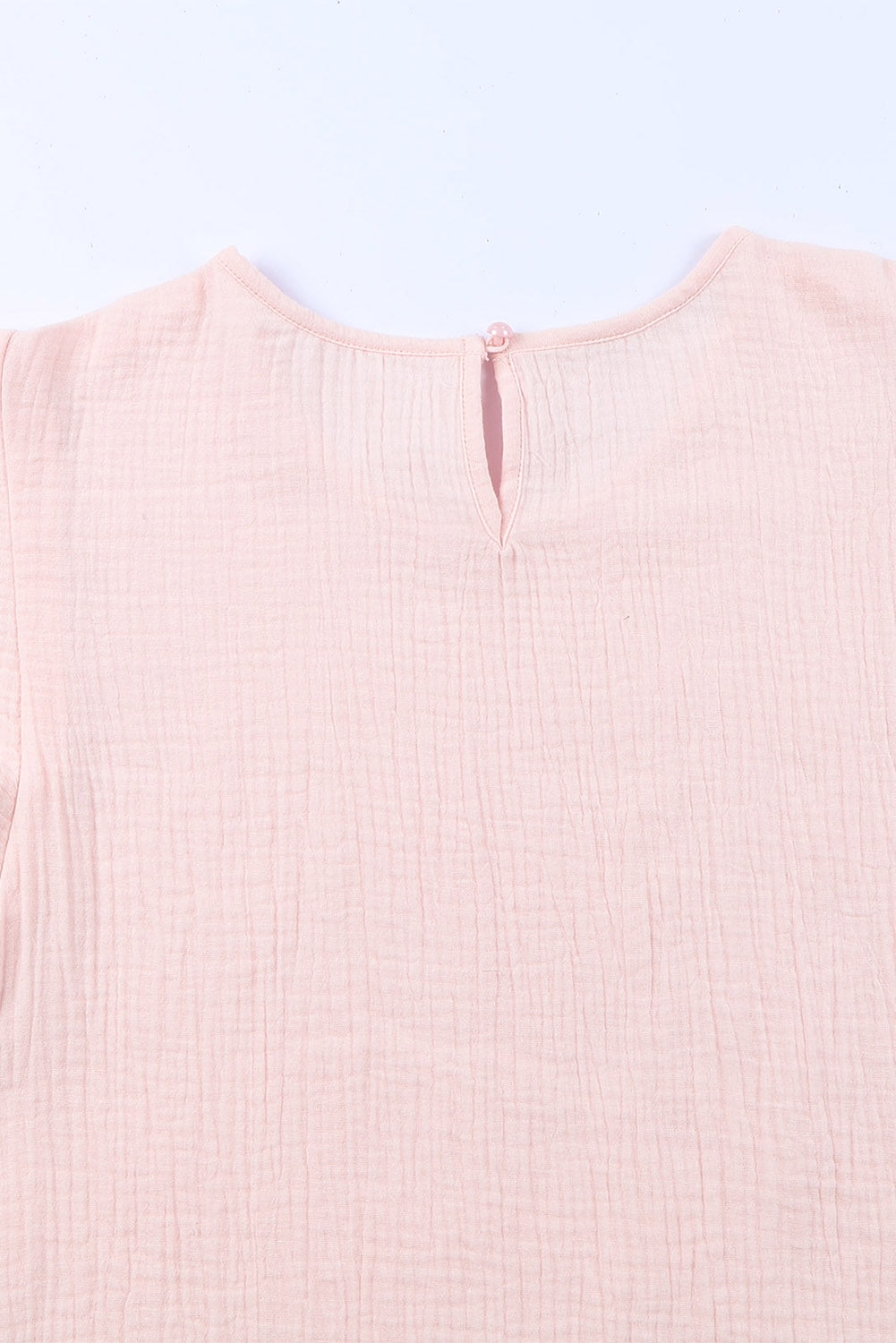 *APP EXCLUSIVE* Textured Flutter Sleeve Keyhole Blouse