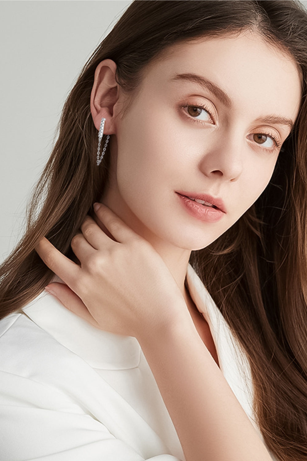 *APP EXCLUSIVE* Moissanite 925 Sterling Silver Connected Earrings