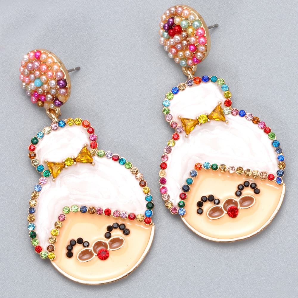 *APP EXCLUSIVE* Rhinestone Mrs. Claus Earrings