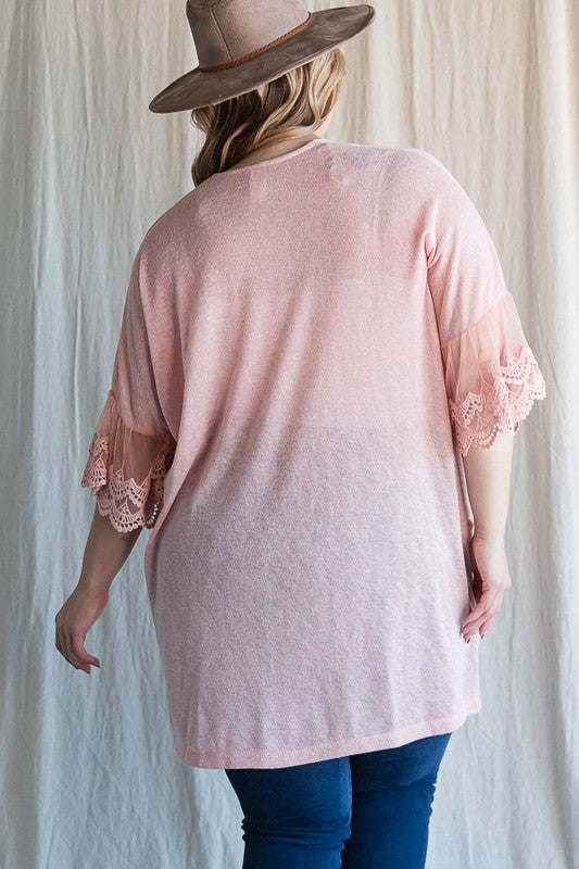 Lace Sleeve Cardigan/Coverup