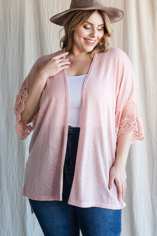 Lace Sleeve Cardigan/Coverup