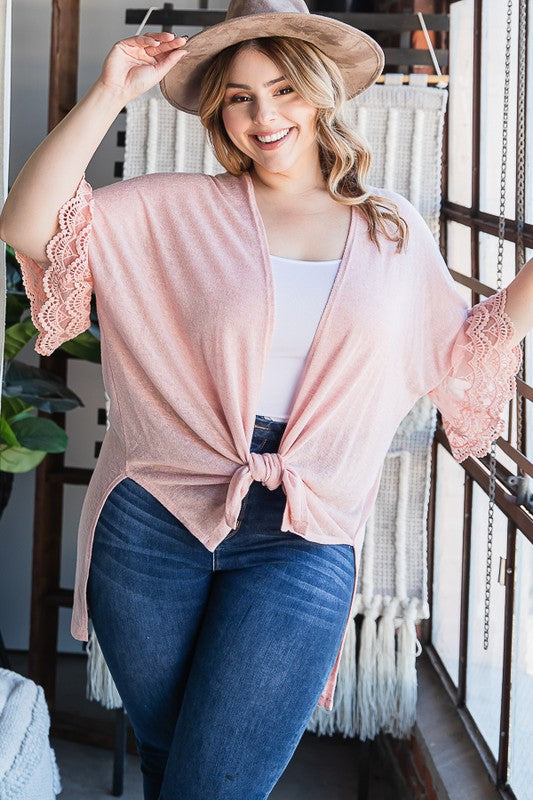 Lace Sleeve Cardigan/Coverup