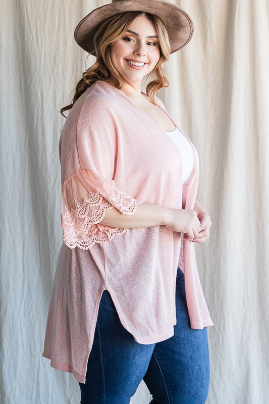Lace Sleeve Cardigan/Coverup