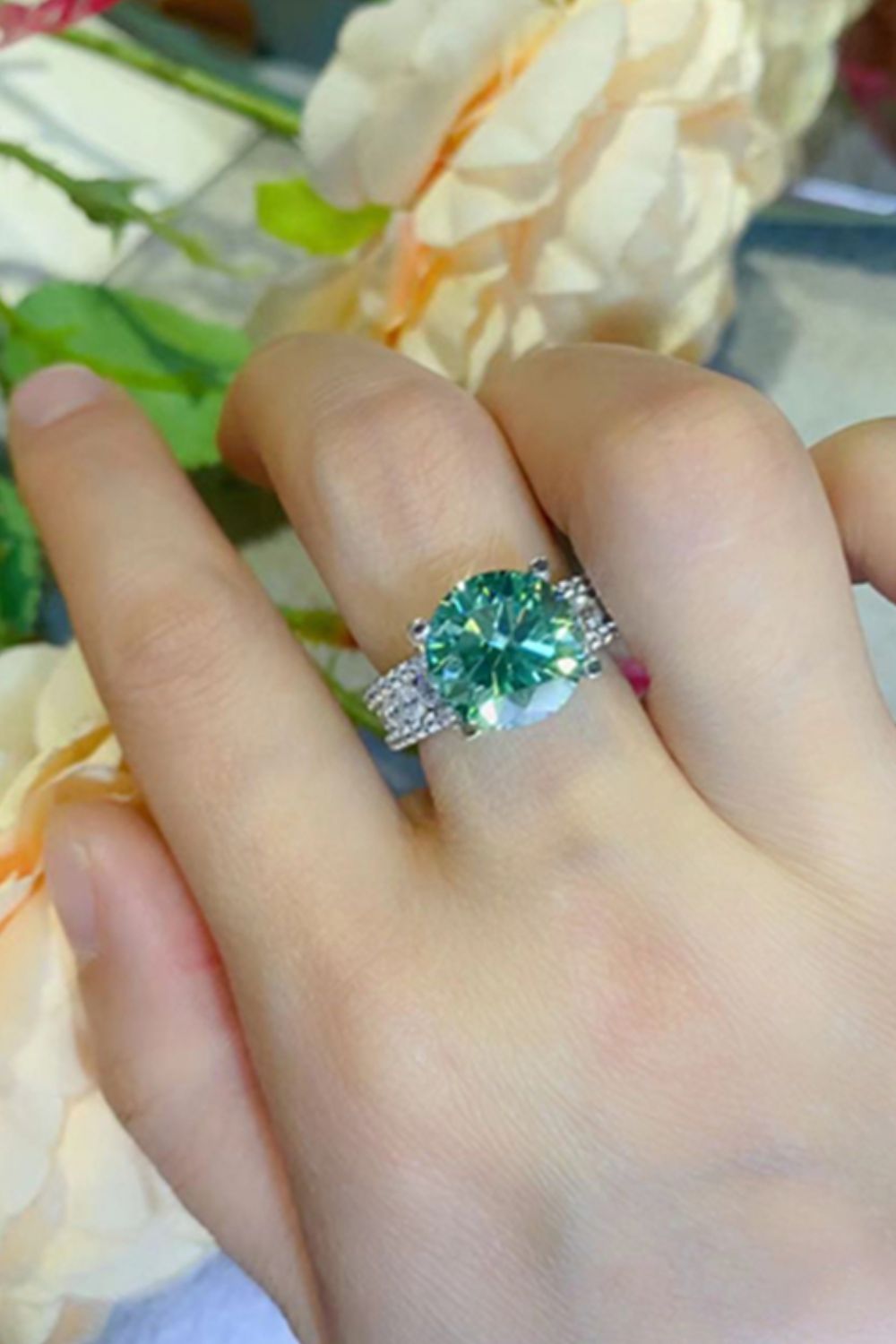 *APP EXCLUSIVE* 5 Carat Moissanite 4-Prong Wide Band Ring